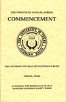 The Twentieth Annual Spring Commencement - The University of Texas of the Permian Basin