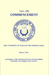 Fall, 1990 Commencement - The University of Texas of the Permian Basin