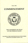 Fall 1996 Commencement - The University of Texas of the Permian Basin