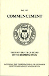 Fall 1997 Commencement - The University of Texas of the Permian Basin