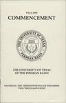 Fall 2008 Commencement - The University of Texas of the Permian Basin