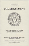 Summer 2006 Commencements - The University of Texas of the Permian Basin