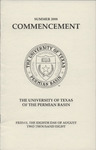 Summer 2008 Commencement - The University of Texas of the Permian Basin