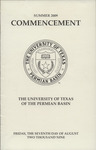 Summer 2009 Commencement - The University of Texas of the Permian Basin