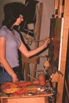 Painting at the easel