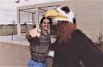 Student and Freddy the Falcon