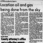 Location oil and gas being done from the sky by Odessa American