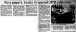 Rare papers, books in special UTPB collection by Odessa American